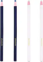 4 Stück Schneiderkreide - Weiß Blau Nähkreide Schneiderkreidestift Stoffkreide Multifunktional Schneiderkreide für Nähen Bleistift Schneiderei Notizen Nähen Basteln