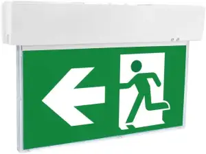 NCC-Licht LED Fluchtwegbeleuchtung Notleuchte 5,5W mit Piktogrammen & tauschbaren Akku, Sicherheitsbeleuchtung für Wand- & Deckenmontage