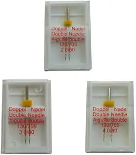 Zwillingsnadeln 130/705 H ZWI – 3er Set Doppelnadeln 2,0/3,0/4,0 mm – Nadelstärk