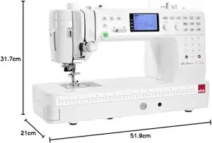 Elna eXcellence 720 (Elna 7300) Nähmaschine mit großem Näh-und Quilt-Anschiebeti