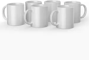 Cricut Ceramic Coffee Mug - Sublimation Blank - White - 12 oz/340 ml (6 Pack Bul
