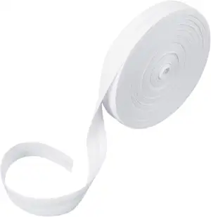 20m Einfach Gefaltetes Schrägband Weiß, 14mm Baumwoll Schrägband, Saumband für H