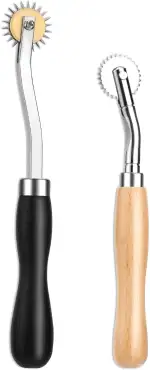 2 Stück Verfolgungsrad Nähen Werkzeug, Schnittmusterrädchen mit Holzgriff, Kopierrädchen Markierr...