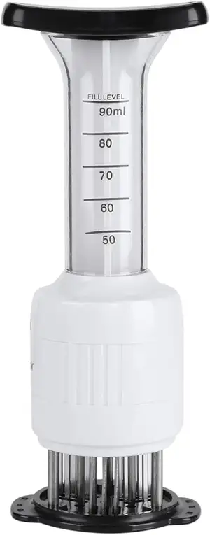 LICAEVEY Edelstahl-Fleischinjektor, Marinade-Zartmacher-Nadelinjektor mit 30 Nad