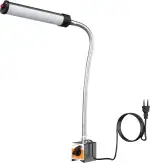 24W LED Magnetisches Arbeitslicht2400 Lumen Flexible Gänsenhals Arbeitslicht mit verstellbarer Magnetbasis, Industrielicht für Drehmaschine CNC Fräsen Bohrpresse Nähmaschine(Heavy-Duty-Magnet) (24W)