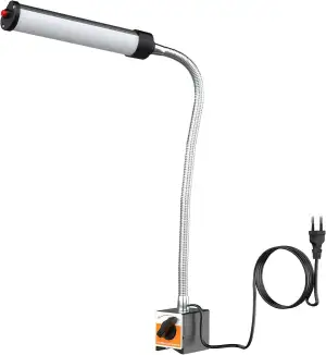 24W LED Magnetisches Arbeitslicht2400 Lumen Flexible Gänsenhals Arbeitslicht mit verstellbarer Magnetbasis, Industrielicht für Drehmaschine CNC Fräsen Bohrpresse Nähmaschine(Heavy-Duty-Magnet) (24W)
