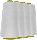 Schneidereibedarf Werner - 4 Rollen/Konen Overlock-Nähgarn/Overlockgarn - Polyester, 40/2 Stärke, 2743 Meter / 3000 Yards, für Näharbeiten, Quilten, Patchwork, Kleidung (weiß (501))