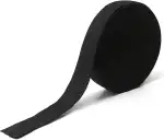 10 M Bänder zum Basteln, 20 mm Breites Schrägband Baumwolle Gefalzt Gurtband Fischgräten Webbing mit Fischgrätenstich Nahtband Baumwollband für DIY Handwerk, Schrägband für Näharbeiten-Schwarz