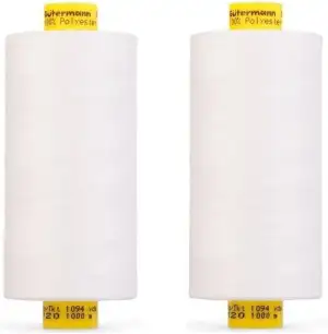 Gütermann Mara 120 Nähset, 2 Fäden, 1000 m pro Spule, Polyester-Garn, weiß