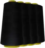 Schneidereibedarf Werner - 4 Rollen/Konen Overlock-Nähgarn/Overlockgarn - Polyester, 40/2 Stärke, 2743 Meter / 3000 Yards, für Näharbeiten, Quilten, Patchwork, Kleidung (schwarz (580))