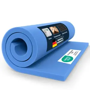 Schaumstoff [110x200x2 cm, PREMIUM] mittelfeste Schaumstoffplatte(RG40) Zuschnit