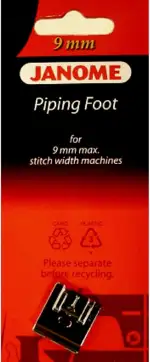 Janome Paspelfuß 9 mm - Nähfuß für Modellgruppe N, O, P, Q aus Kunststoff - Teilenummer 202-088-004