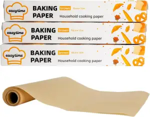 Backpapier Rolle 3er-Pack, 30 cm x 5 m pro Rolle (insgesamt 15 m), antihaftend, 