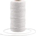 KINGLAKE 2mm Kordel Weiß,100M Baumwollschnur,Makramee Garn,Baumwollgarn Dünn,String Für Backen,Kochen in der Küche,DIY Basteln,Weihnachtsgeschen Kverpackung,Deko