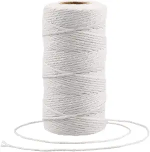 KINGLAKE 2mm Kordel Weiß,100M Baumwollschnur,Makramee Garn,Baumwollgarn Dünn,Str