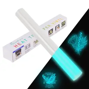 NANAPLUMS Plotterfolie Textil, Nachleuchtende Bügelfolie, 30,5x100cm Transferfol