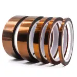 BOMEI PACK 5 Rollen Hitzebeständiges Band Polyimid Film Klebeband Hochtemperaturband, Sublimationsband Wärmeband, Für Sublimationsdruck Und Wellenlöten (5 mm/8 mm/12 mm/25 mm/30 mm x 33 m)