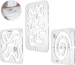 3-teiliges Quilt-Schablonen-Acryl-Quiltlineal-Schablone Freihand-Quiltschablonen-Kunststoffschabl...