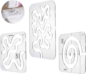 3-teiliges Quilt-Schablonen-Acryl-Quiltlineal-Schablone Freihand-Quiltschablonen