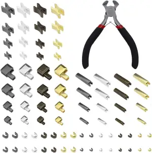 80 Stück Reißverschluss Reparaturset, Stopper, Mehrfarbig, Endstück mit Oberschn
