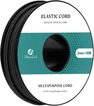 Abma Cord Gummischnur 2mm x 10m Gummikordel Gummiband Elastische Kordel Rund Gum