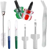 8-teiliges Werkzeugset für Nähmaschine, Schraubendreher, Nylon aus Edelstahl, Reinigungsbürste, Pinzette und Reparatur