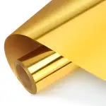 NANAPLUMS Selbstklebendes Plotterfolie Vinyl - Holographisches Permanentes Plotterfolie Vinyl, Selbstklebende Folie für Dauerhaften Aufklebern, Schilder(Metallisches Gold, 30.5x200cm)