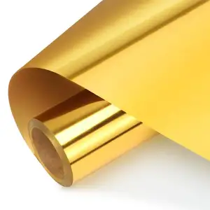 NANAPLUMS Selbstklebendes Plotterfolie Vinyl - Holographisches Permanentes Plotterfolie Vinyl, Selbstklebende Folie für Dauerhaften Aufklebern, Schilder(Metallisches Gold, 30.5x200cm)
