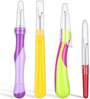 4 Stück Nahtauftrenner, Nahttrenner Professional Fadentrenner Mit Schutzkappe Na