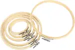 6 Stück Stickrahmen Set aus Bambus, embroidery hoop rund, glatter stickring, verstellbar, stickrahmen holz für Kreuzstich, DIY & Deko, stickrahmen klein in 3/4/5/6,3/7/8 Zoll