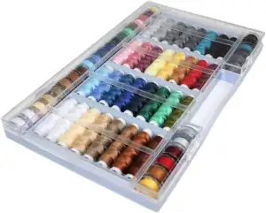 Alzetta Nähgarn-Sortiment-Set 64-teilig Syngarn 100% Polyester Nähmaschinengarn,