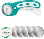 Headley Tools Rollschneider mit 5 Ersatzklingen, Stoffschneider mit Ergonomischem Griff und Sicherheitsverschluss Rollschneider 45mm für Stoff, Leder, Basteln, Nähen, Quilten (Grün)