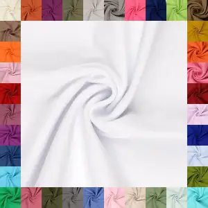 Stoffe Mira Bündchenstoff Feinstrick Schlauchware Coupon Uni - 34cm Schlauchbreite - 95% Baumwolle, 5% Elasthan (40. Weiß 0,5m)