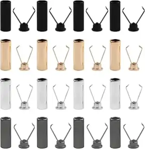 Metall Kordelenden,40 Stück Kordelenden Metall Verschlusskappen Kordelenden 4 Fa