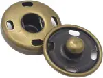 Druckknöpfe aus antikem Messing, zum Aufnähen, rostfreie Druckknöpfe (15 mm), 30 Sets