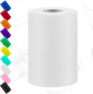 Swpeet 6 Zoll von 100 Yards weißen Tüll Stoff Rolle, Stoff Spule Tüll Band, Nett