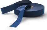 DOJA Barcelona | Schrägband Meterware Blau | Bias Tape Rollenpackung 100m | Breite 20mm | Polyester Tape | Weißes Einfassband | für Nähen, Kurzwaren & Nähband, Borten und Bänder zum Nähen