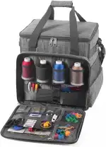 Phönix Taschen für Nähmaschinen 45x21x37cm und Overlockmaschinen 39x32x36cm (Quilt Design Grau, Overlocktasche)