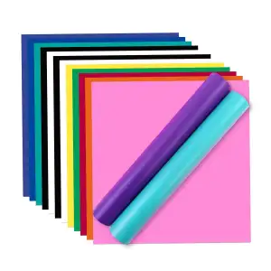 HTVRONT Vinylfolie Plotter Selbstklebend, 30.5 x 30.5cm Permanentem Klebefolien,