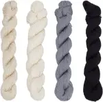 FREEBLOSS 4 Stück Sashiko Garn In 4 Farben Sashiko Strang 4 x 100 m Stickgarn Aus Reiner Baumwolle Japanisches Sashiko Garn Grundfarben Sashiko Set Zum Quilten