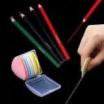 14 Stück Schneiderkreide,Schneiderkreidestift,Nähkreide,Stoffkreide,Dreieckskreide + Nähen Bleistift,zum Markieren von Diversen Stoffen,Ledern,für Quilten und Handarbeiten (Mehrere Farben)