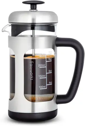 Easyworkz French Press Kaffeebereiter 350 ml Kaffeepresse aus Edelstahl mit Boro