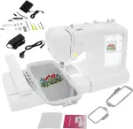 Computer Näh- und Stickmaschine,96 integrierte Stickmuster und 162 integrierte Nähmuster, Computer-Nähmaschine,7-Zoll-LCD-Bildschirm und LED-Nählicht