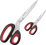 Stoffschere 2 Stück, 23 cm Nähschere/ 13cm Stickschere, Hochwertige schneiderschere, Edelstahl Stoffschere Scharf, Ergonomischer Griff, Fabric Scissors für Stoff-Leder-Schneiderei (23cm+13cm)