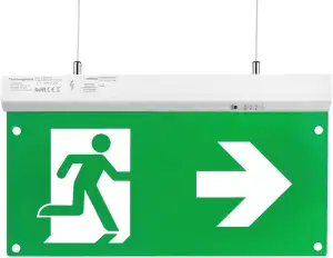 LED Fluchtwegleuchte 4in1 Notleuchte mit Akku und Test-Funktion - Dauerbetrieb - Wandmontage Deckenmontage - Rettungsweg Notausgang Notfall EXIT