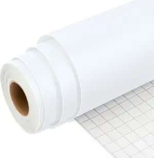 IModeur Vinylfolie Plotter Weiß Matt, 30,5 cm x 7,62 m Plotterfolie selbstkleben
