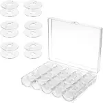 Dreamil Nähmaschine Spulen Box,25 Fächer Kunststoff-Nähspule,Spulenbox aus Kunststoff,Spulenaufbewahrungsbox,für Gängige,Spule Nähmaschine (Transparente Farbe)