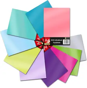 Evo Ultraflock Textilfolie für Plotter 33 Farben Flockfolie im Din A4 Format 30x