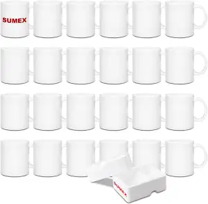Sumex 24er-Set Sublimation rohlinge SublimationTassen Sublimationsbecher Weiß Ke