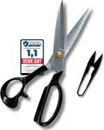 Schneiderschere 30,5cm EXTRA GROSS/400g – Profi Stoffschere für Leder & dicke Stoffe(KEINE Bastelschere) – für große Hände & Kraftschnitte – Edelstahl, extra scharf – mit Fadenschneider & Geschenkbox